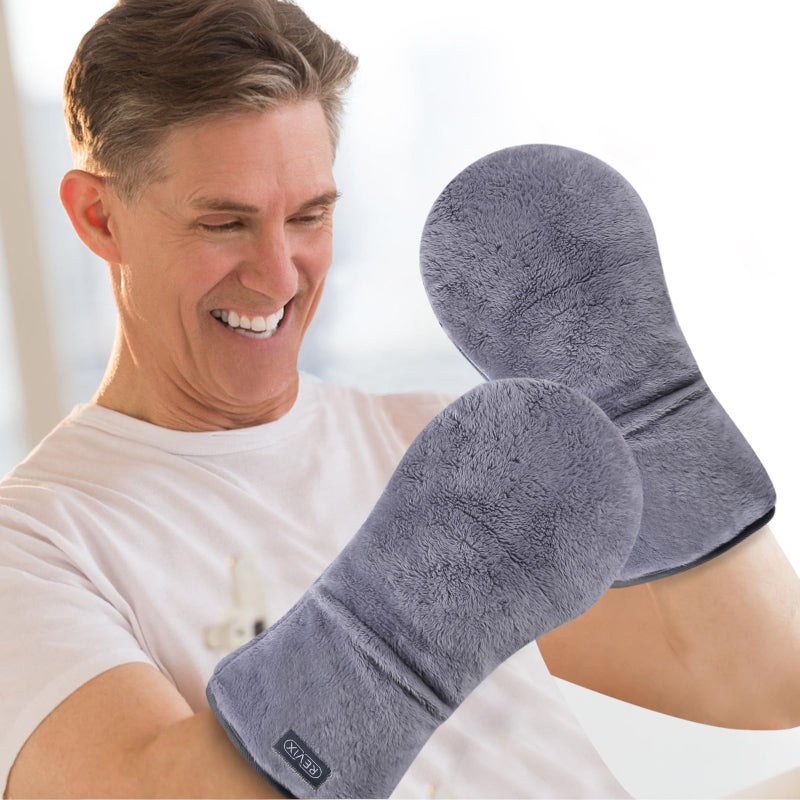 REVIX REVIX Heated Mitts for Hand Therapy Microwavable Hand Warmer for Women and Men Microwavable Therapy Mittens Unscented Hands Muff 
