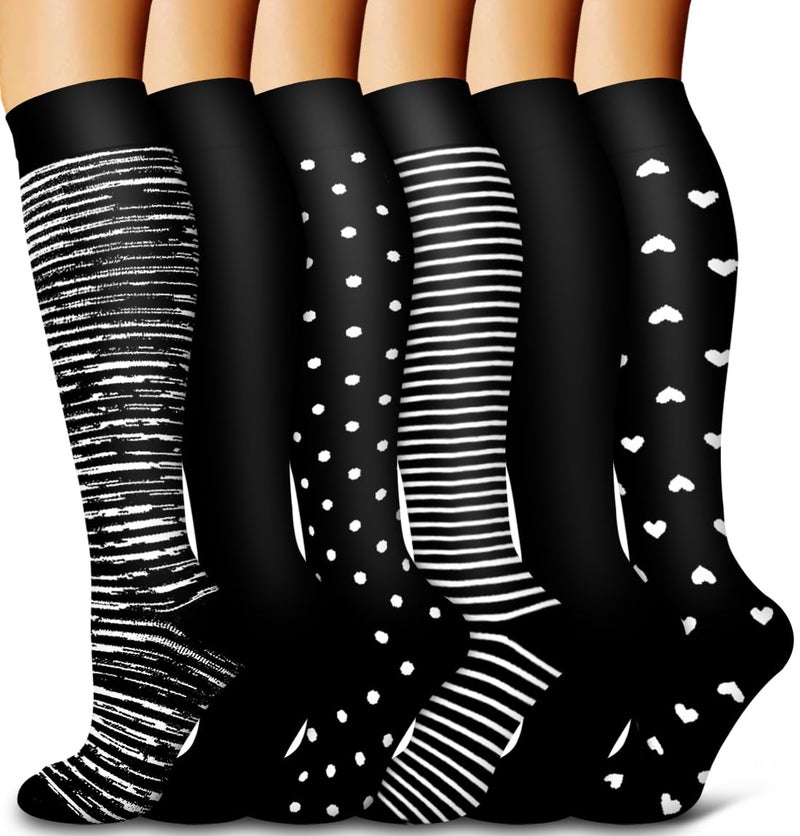 Bluemaple 6 Pack Copper Compression Socks for Women and Men Circulation-Best Support for Medical,Running,Nursing,Athletic - Image 1