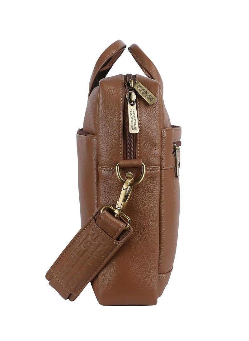 HAMMONDS FLYCATCHER Laptop Bag for Men - Leather Office Bag with Multiple Compartments - Fits 14/15.6/16 Inch Laptop Bag - Messenger and Shoulder Bag for Travel - Water Resistant - Burlywood  - Image 3