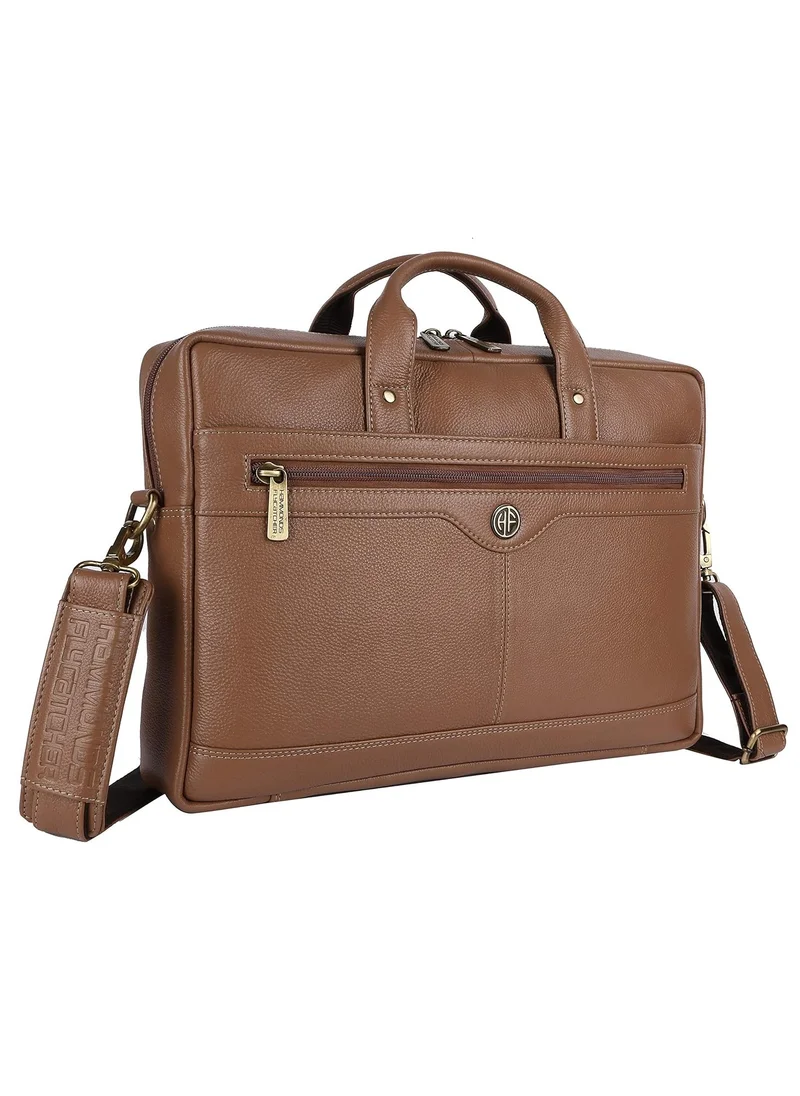 HAMMONDS FLYCATCHER Laptop Bag for Men - Leather Office Bag with Multiple Compartments - Fits 14/15.6/16 Inch Laptop Bag - Messenger and Shoulder Bag for Travel - Water Resistant - Burlywood
