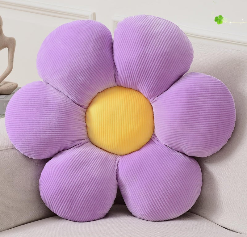 Vdoioe Flower Pillow, Purple Throw Pillows Cute Daisy Decorative Pillow Cushion Seating Home Decorative for Bed, Sofa, Couch - Image 1