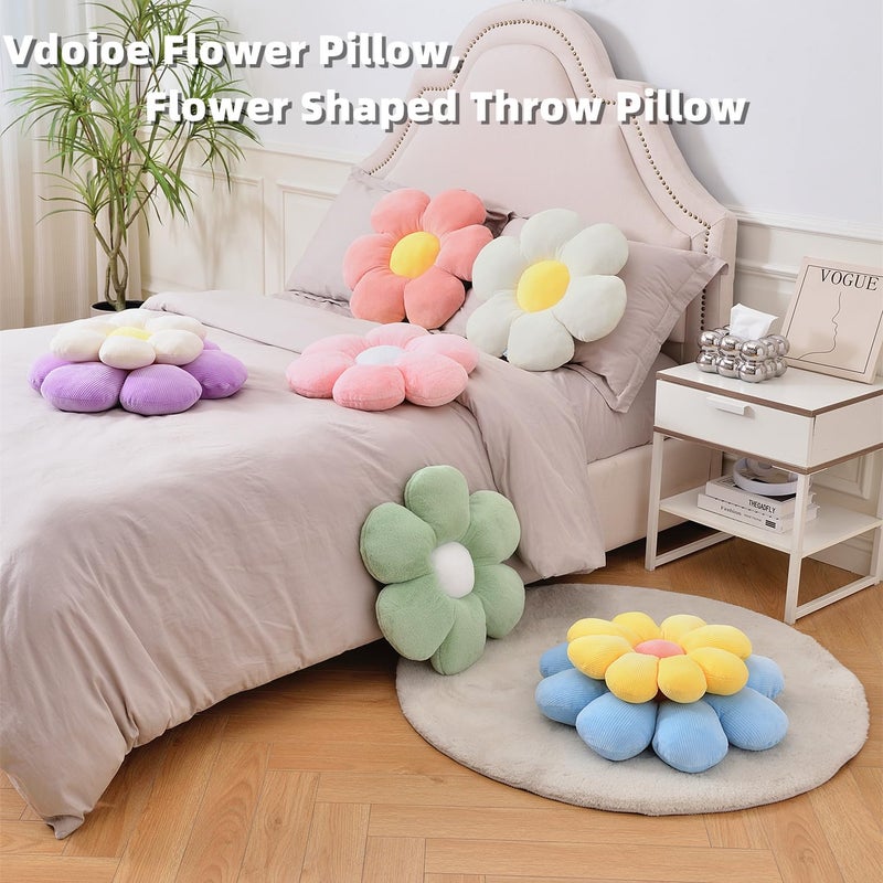Vdoioe Flower Pillow, Purple Throw Pillows Cute Daisy Decorative Pillow Cushion Seating Home Decorative for Bed, Sofa, Couch - Image 5