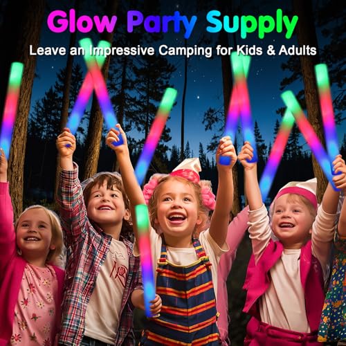 wellent 225 Foam Glow Sticks Foam Light Up Sticks Party Supplies with 3 Mode Colorful Flashing Glow Sticks Bulk Party Pack Led Foam Sticks for Birthday Wedding New Year Carnival Concert - Image 5