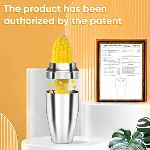 YYP Corn Cutter Peeler, Corn Cob Stripper with Cup [No Splatters or Mess], 304 Stainless Steel Corn on the Cob Remover Kitchen Tool, Corn Kernel Shucker Separator Slicer with Serrated Sharp Blade - Image 5
