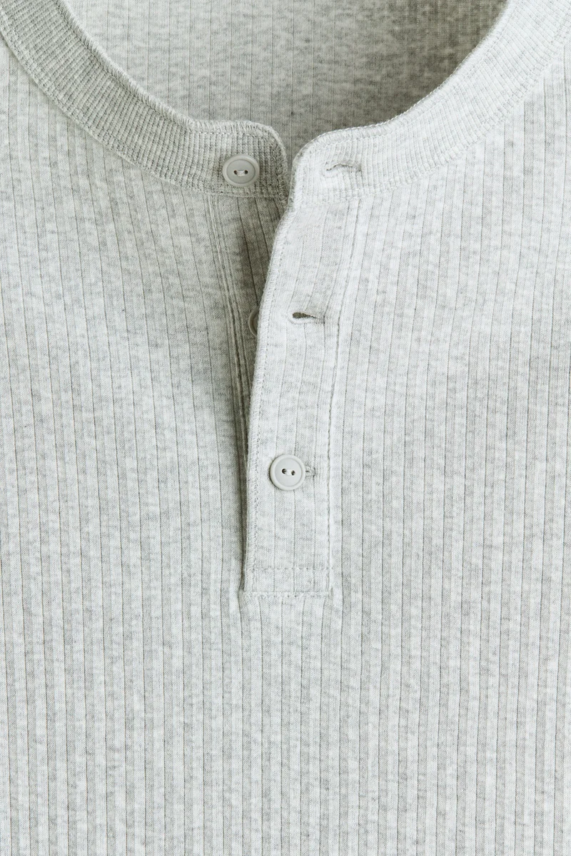 H&M  Loose Fit Henley top for Men | Best Price UAE