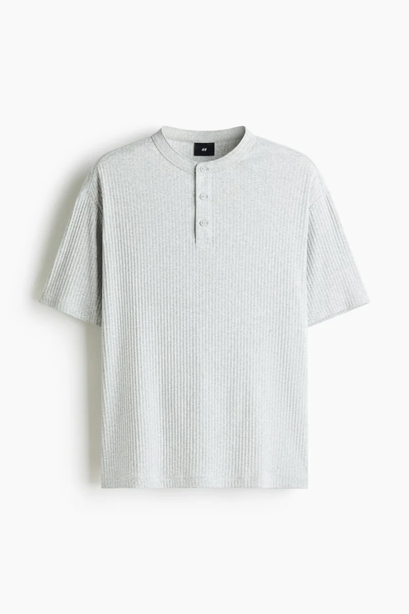 H&M  Loose Fit Henley top for Men | Best Price UAE