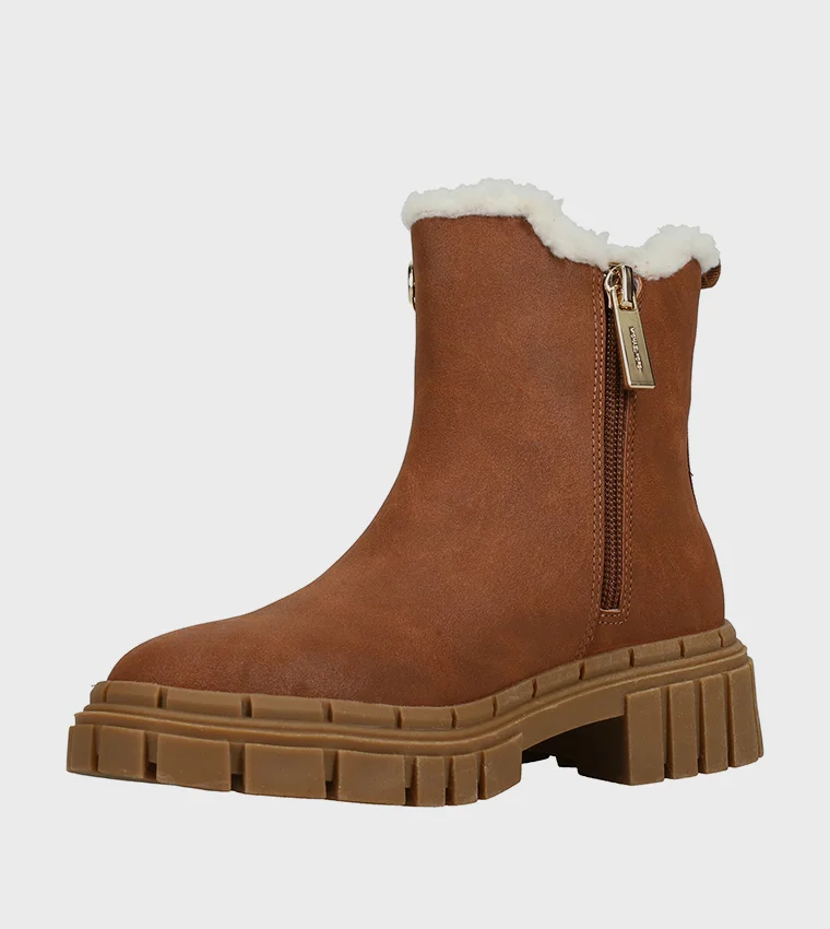 Michael Kors Sherpa Detail Chunky Chelsea Boots