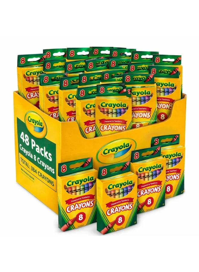 Crayola Crayola 8 Crayons Pack – Master Box 48 Packs (384 Crayons) | Non-Toxic Kids Coloring