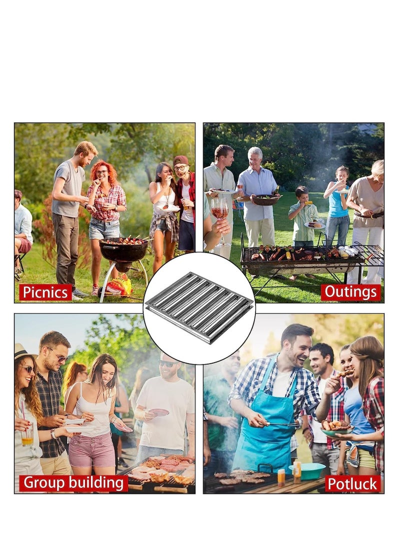 Excefore Barbecue Sausage Roller Grill, Hot Dog Roller, BBQ Hot Dog Griller Rack, Stainless Steel Hot Dog Roller Griller Rack, with Wood Handle Evenly Cooked for Hot Dog Sausages - Image 4