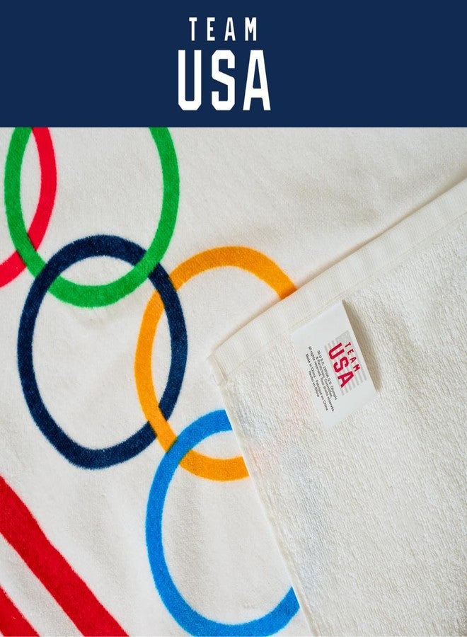 فرانكو منشفة حمام/مسبح/شاطئ من فرانكو كوليكتابلز، فريق الولايات المتحدة الأمريكية، أولمبياد باريس، فائقة النعومة، من القطن، 60 بوصة × 30 بوصة، (منتج مرخص رسميًا) - Image 4
