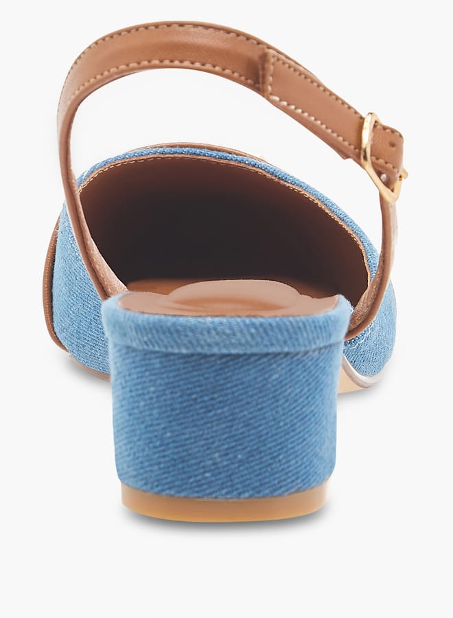 سيليست حذاء نسائي بكعب عريض مدبب مع إبزيم - Image 5