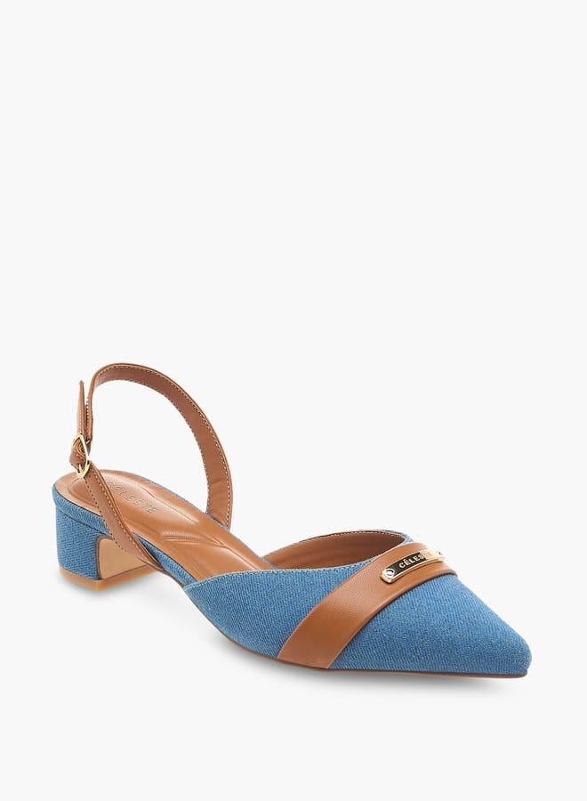 Celeste Women's Pointed Toe Block Heeled Shoes with Buckle Closure - Image 1