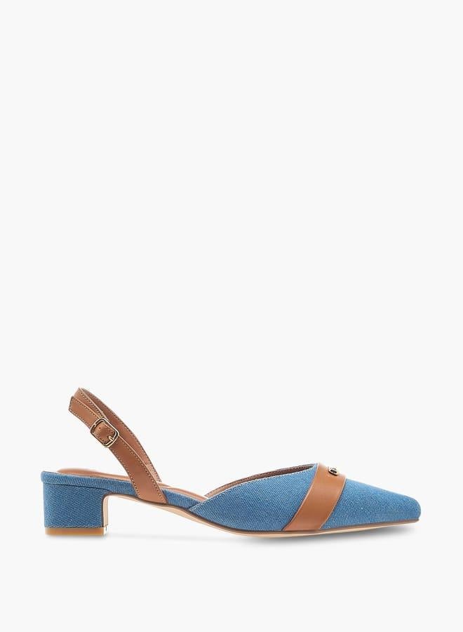 Celeste Women's Pointed Toe Block Heeled Shoes with Buckle Closure - Image 2