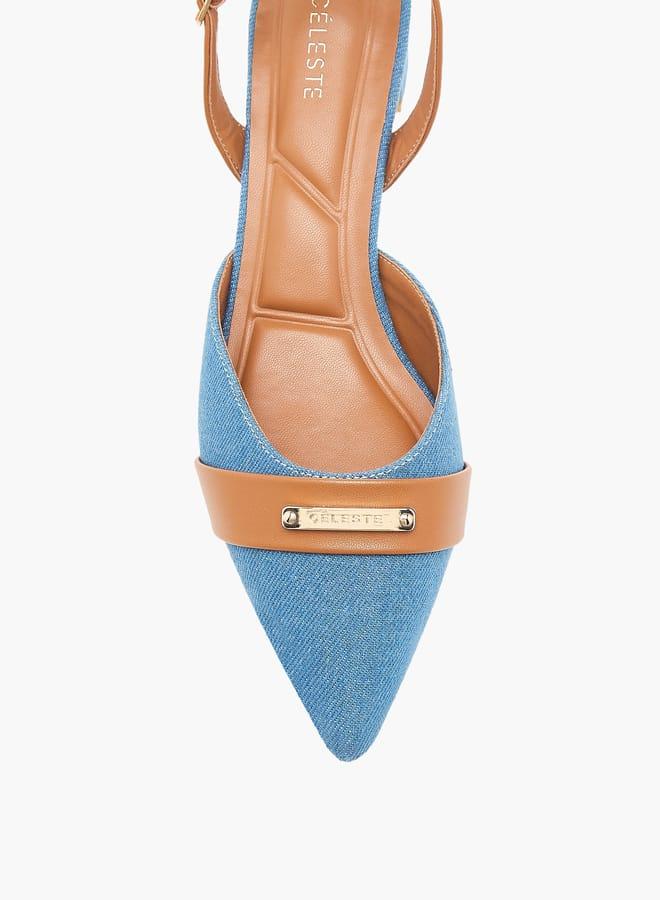 Celeste Women's Pointed Toe Block Heeled Shoes with Buckle Closure - Image 4