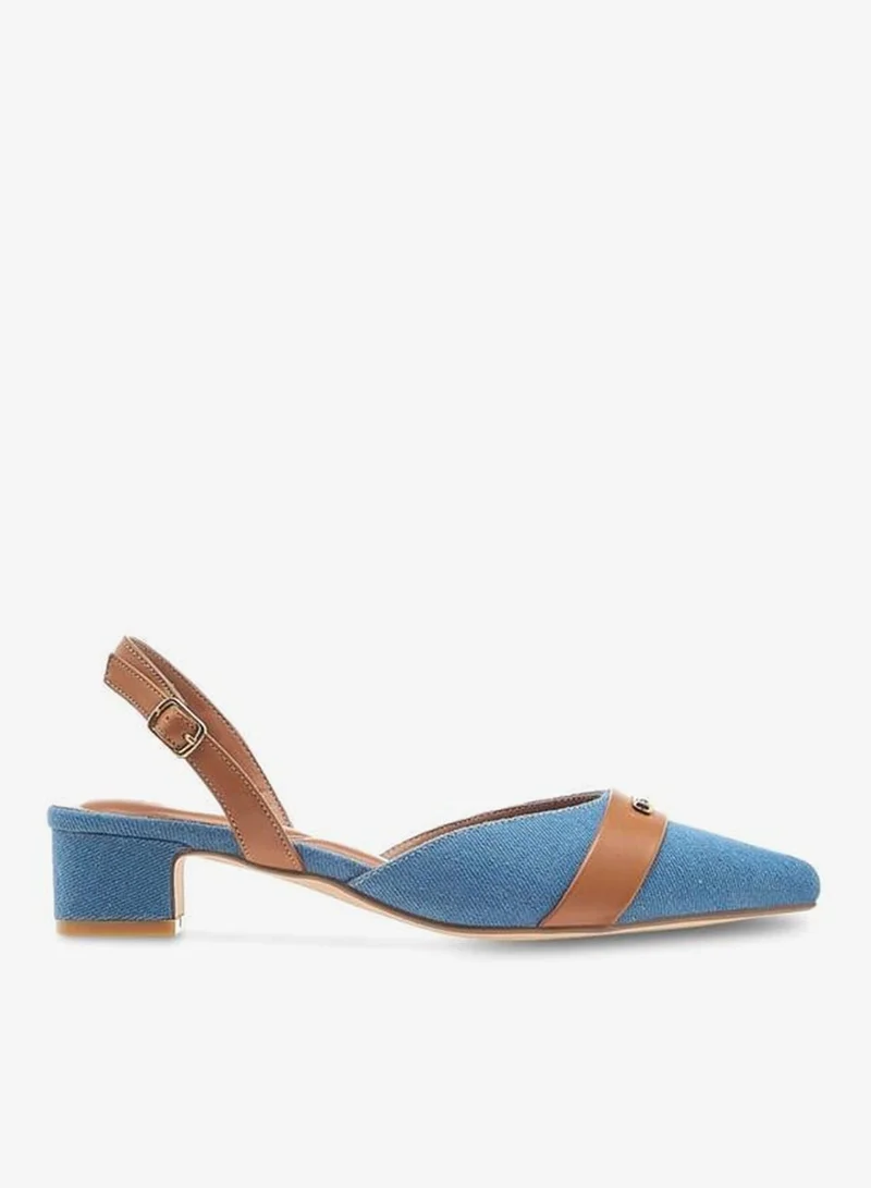 Celeste Women's Pointed Toe Block Heeled Shoes with Buckle Closure