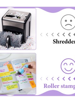 Generic 4 Pcs Identity Protection Roller Stamps Confidential Security Roller ID Guard Roller Stamp with Retractable Box Opener, Privacy Security Ink Roller to Cover Personal Information Address Mail ID  - Image 2