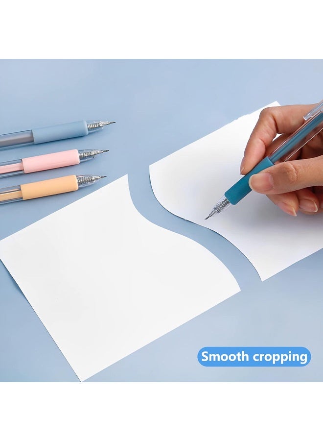 4 قطع من سكاكين الحرف اليدوية وقلم/سكين فني وقلم/سكين قص ورق وأدوات نحت فنية رائعة وقاطعة لفافات ورقية لأعمال سكرابوكينغ والحرف الورقية - Image 3