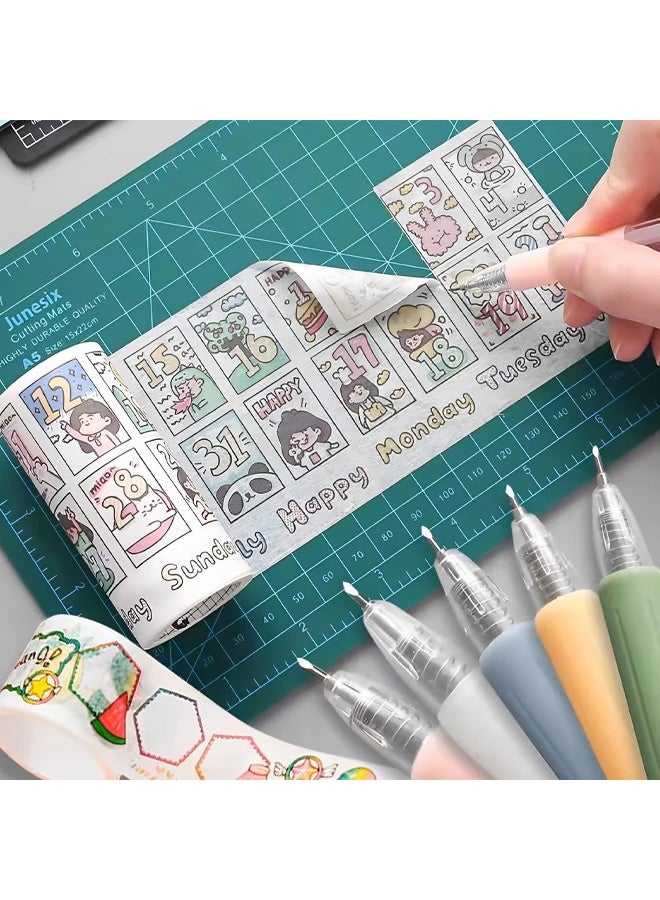 4 قطع من سكاكين الحرف اليدوية وقلم/سكين فني وقلم/سكين قص ورق وأدوات نحت فنية رائعة وقاطعة لفافات ورقية لأعمال سكرابوكينغ والحرف الورقية - Image 4