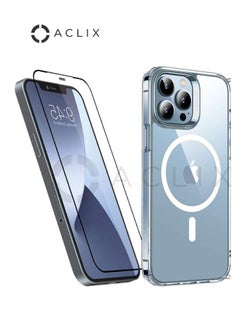 2in1 Apple iPhone 13 ProMax with A 3D Black Border Glass Screen Protector 6.7 inch Shockproof Protective Case, Soft Scratch-Resistant Protection Case, Slim Transparent Thin Case for IPhone 13 Pro Max.