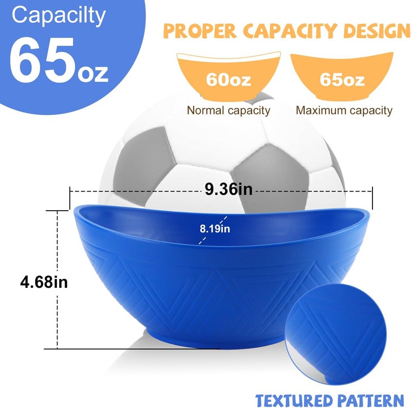 Wrova Large Wheat Straw BowlsBig Salad Bowls set of 2Unbreakable Serving Bowls Microwave  Dishwasher Safe Alternative for Plastic Bowl Sets for KitchenBlue - Image 2