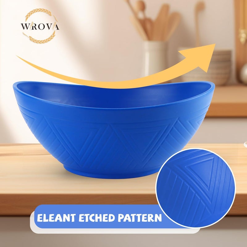 Wrova Large Wheat Straw BowlsBig Salad Bowls set of 2Unbreakable Serving Bowls Microwave  Dishwasher Safe Alternative for Plastic Bowl Sets for KitchenBlue - Image 4