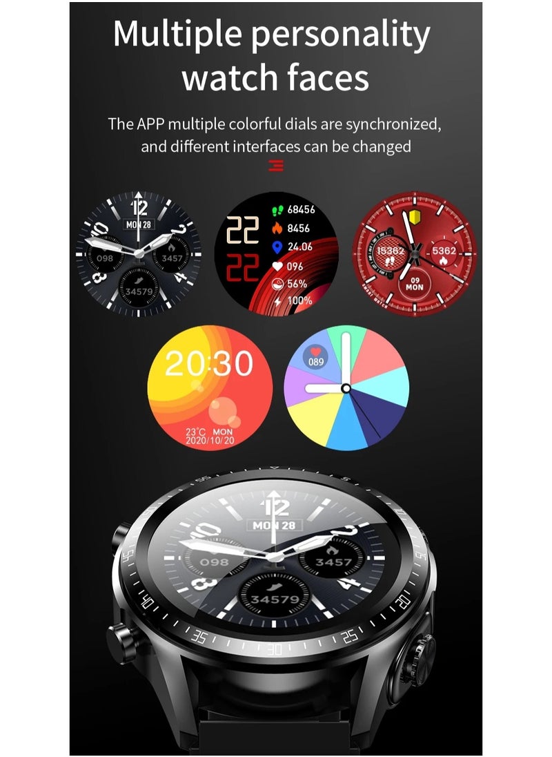 JM03 Smart Watch Men TWS Earphones Bluetooth Call Music Control Blood Pressure Detection Smartwatch Android IOS