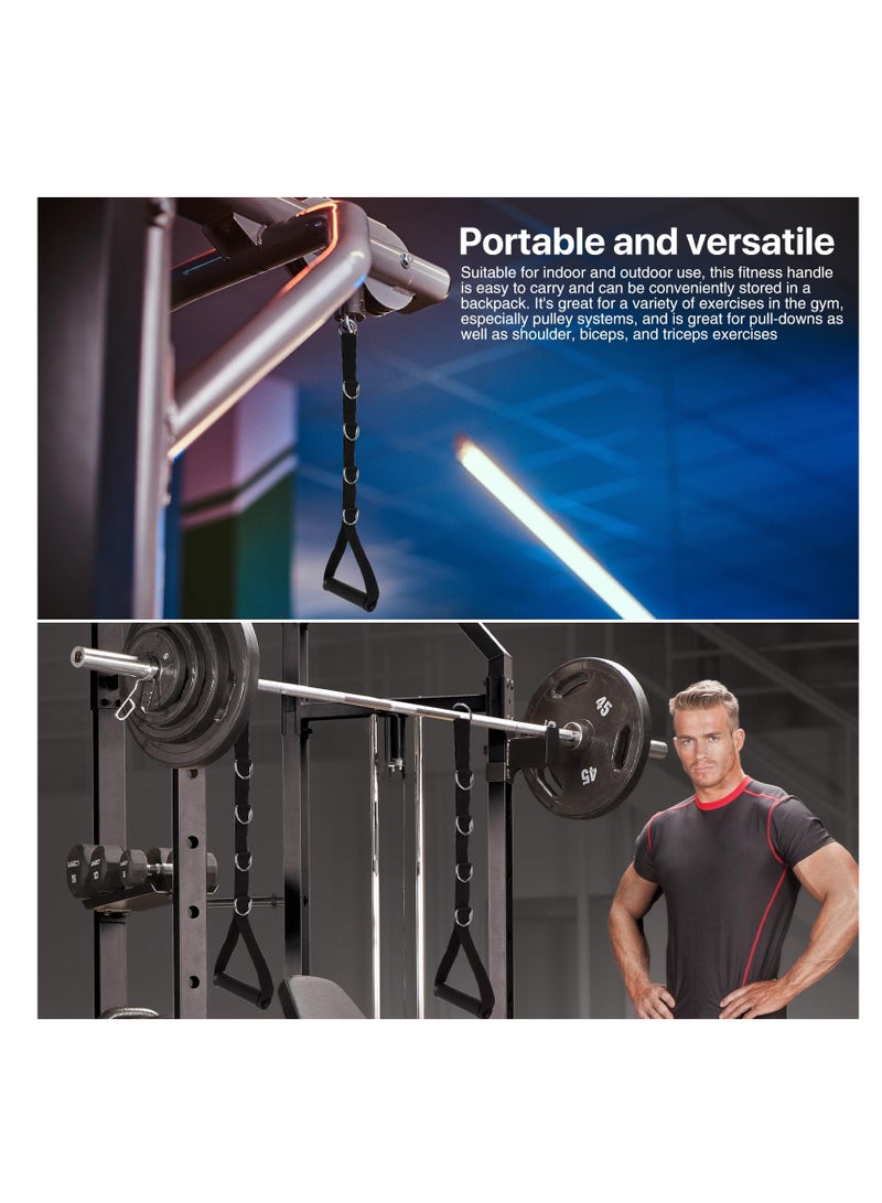 Generic 2pcs Black Tricep Rope Cable Attachment Resistance Band Handle Gym Machine Attachments for Push Downs, Crunches, and Facepulls, Double Length Triceps Pull Down Rope.  - Image 2