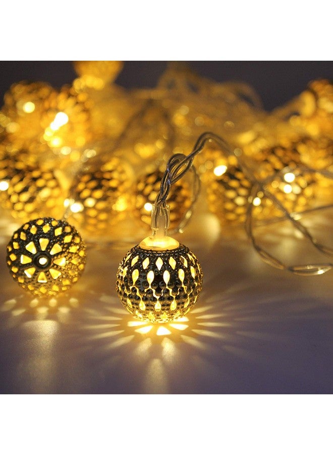 Litehom Moroccan Ball 11ft 16LED Fairy String Light, Diwali Lights for Decoration for Home, led Lights for Home Decoration, Diwali Lights (Warm-White) - Image 1