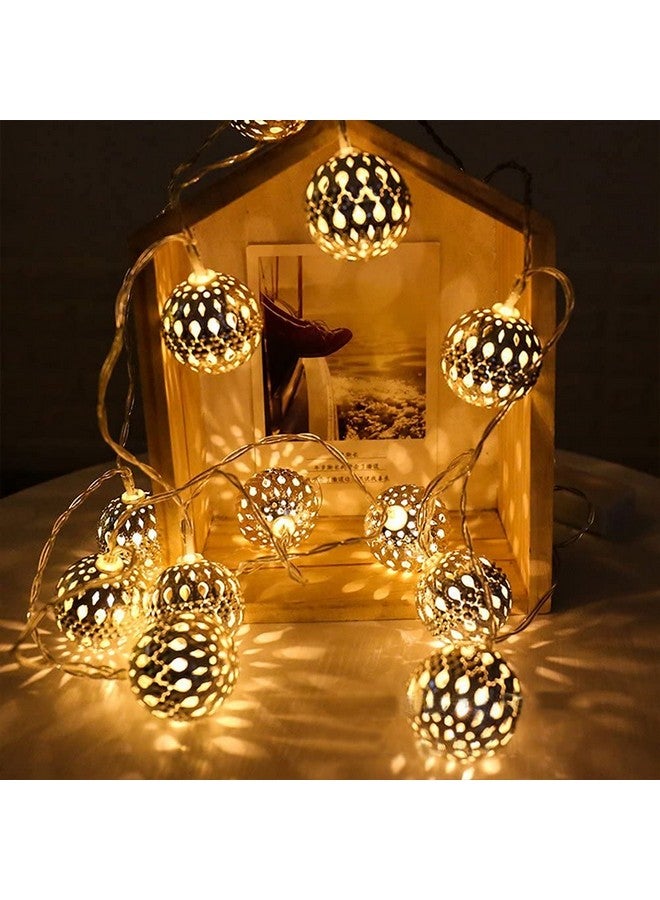 Litehom Moroccan Ball 11ft 16LED Fairy String Light, Diwali Lights for Decoration for Home, led Lights for Home Decoration, Diwali Lights (Warm-White) - Image 3