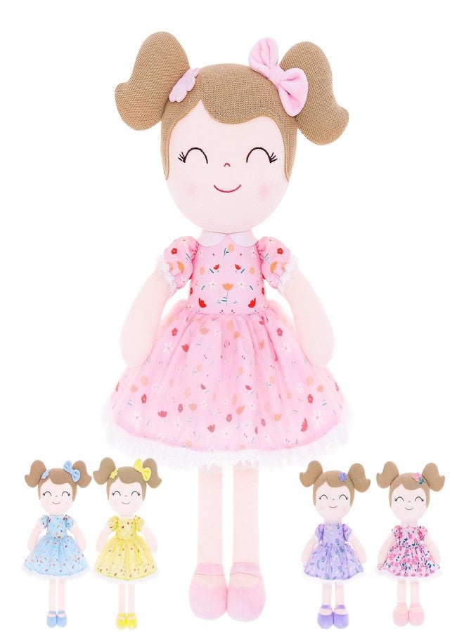 Gloveleya Baby Girl Gift Soft First Baby Doll Plush Doll Floral Pink 16" - Image 1