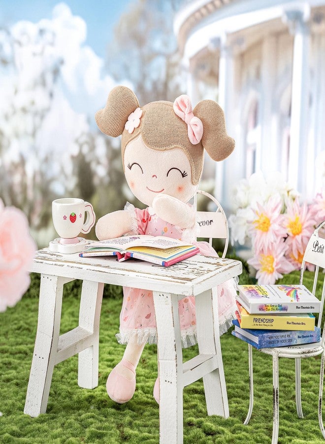 Gloveleya Baby Girl Gift Soft First Baby Doll Plush Doll Floral Pink 16" - Image 4