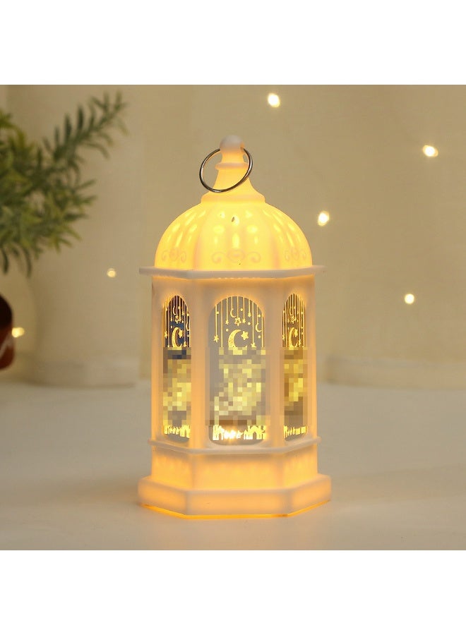Ramadan Lantern, Ramadan Decorations Lights, Vintage LED Lantern Hollow Design Decorations for Ramadan Holiday Table Decor