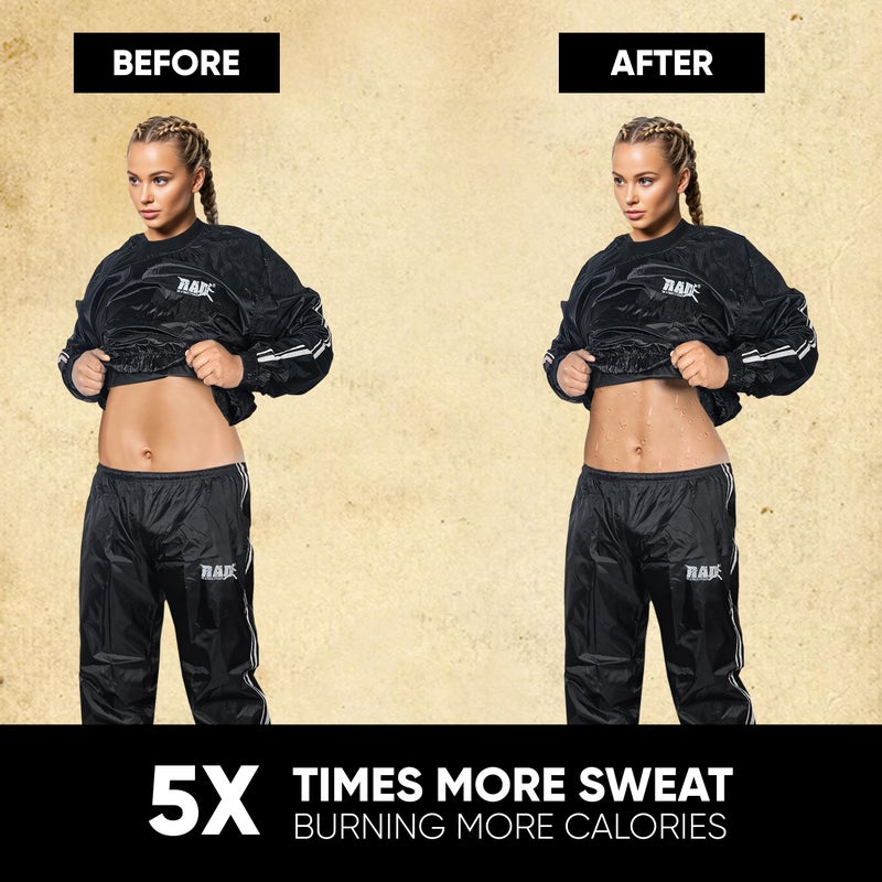 RAD Sauna Sweat Suit for Men & Women (Medium To 6XL) for Weight Loss & Fat Burn Sweating Suit (White, Medium) - Image 4