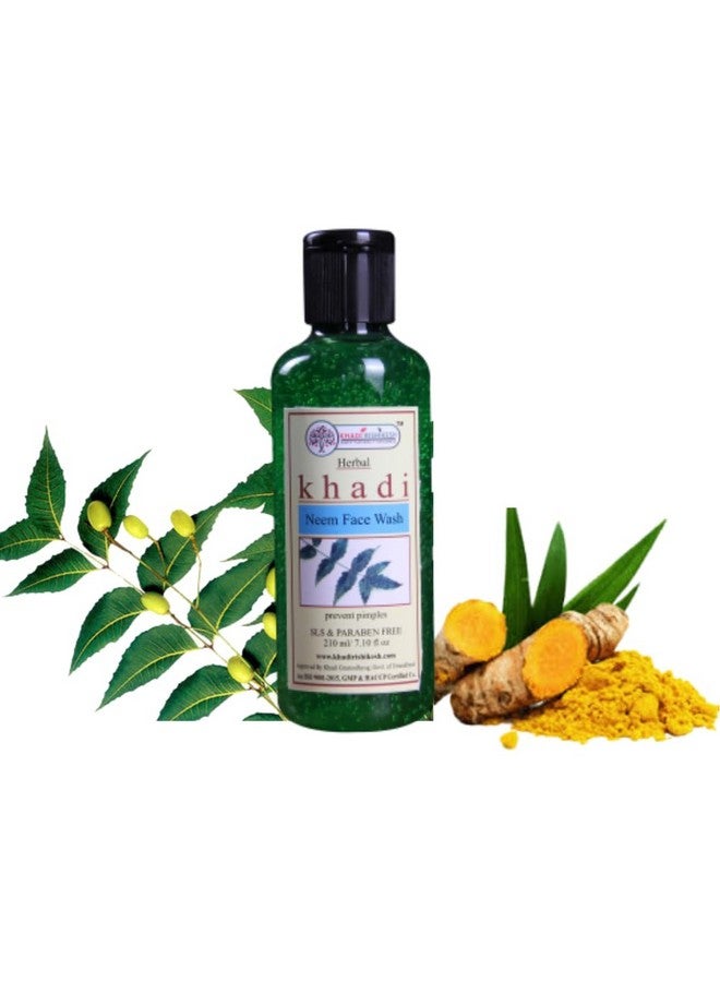 KHADI RISHIKESH Herbal Neem Face Wash - 210ML for Pimple Control, Hydrating and Skin Repair Formula for All Skin Types - Daily Facewash for Men and Womens - Paraben and SLS-Free