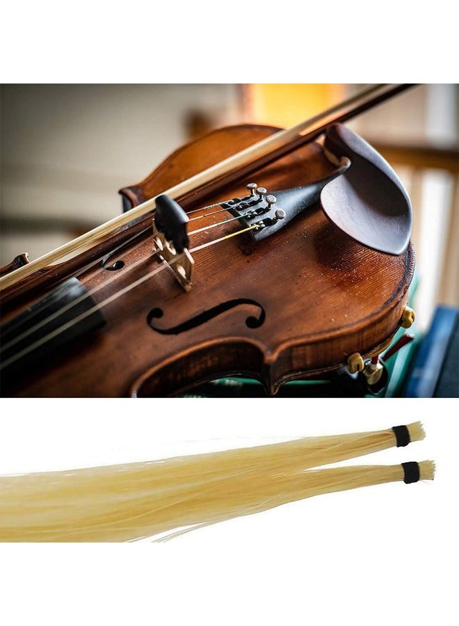 KAIY 2 Hanks Mongolian Horse Bow Hair for Violin, Professional Violin Bow Hair Made of Genuine, 29.5 Inch Natural White - Image 2