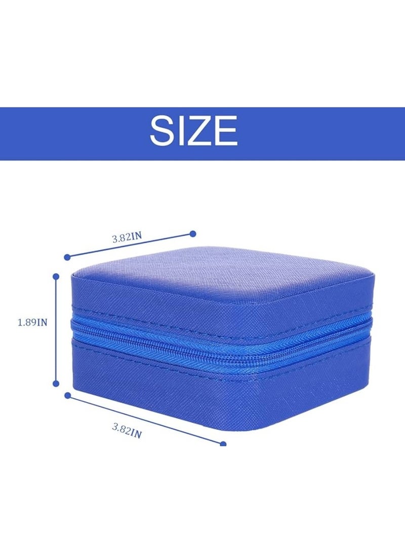 Small Leather Jewelry Box Easy Carry Jewelry Ring Organizer Gift Box for Girls Women - Jewelry Case Box Makeup Cosmetic Organizer for Women - Holder for Necklaces Earrings Bracelets Rings Accessories Organizer, Jewelry Box for Earrings Bracelets Rings Necklaces Storage Jewelry Box Organizer Jewelry Box Case for Accessories Makeup, Accessories Organizer Gold Silver Accessories Organizer - Small Travel Jewelry Box PU Leather Bag Organizer Portable Display for Women for Necklaces Earrings Rings Accessories  - Image 5
