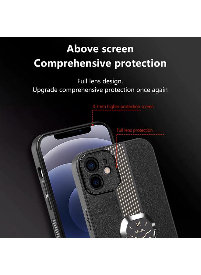 S-TOP Case For iPhone 15 Pro Magnetic Litchi Leather Back Phone Case with Holder - Image 4