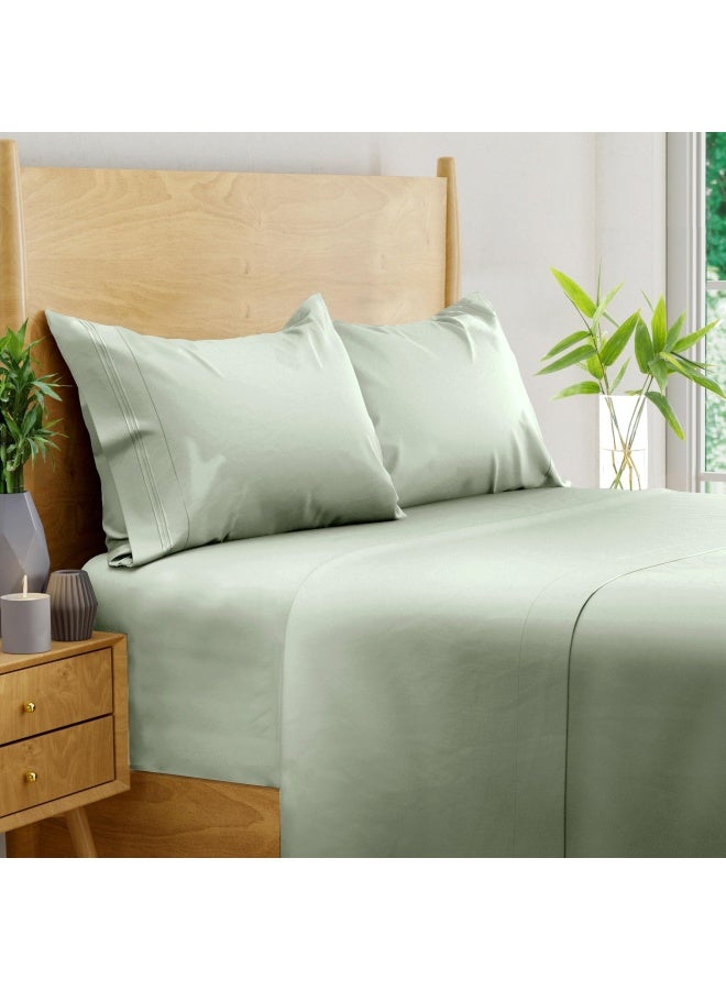 Bamboo Sheets Full 100 Viscose From Bamboo 4Pc Set Super Soft Cooling Sheets Up To 16 Deep Pocket Luxury Series 1 Flat Sheet 1 Fitted Sheet 2 Pillowcases Full Seaglass  - Image 1