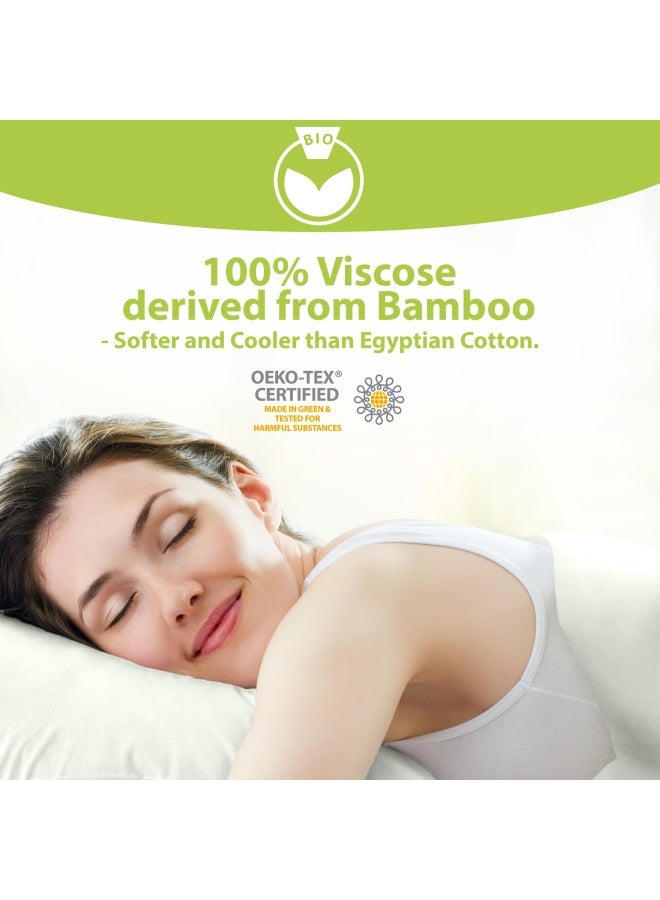 Bamboo Sheets Full 100 Viscose From Bamboo 4Pc Set Super Soft Cooling Sheets Up To 16 Deep Pocket Luxury Series 1 Flat Sheet 1 Fitted Sheet 2 Pillowcases Full Seaglass  - Image 2
