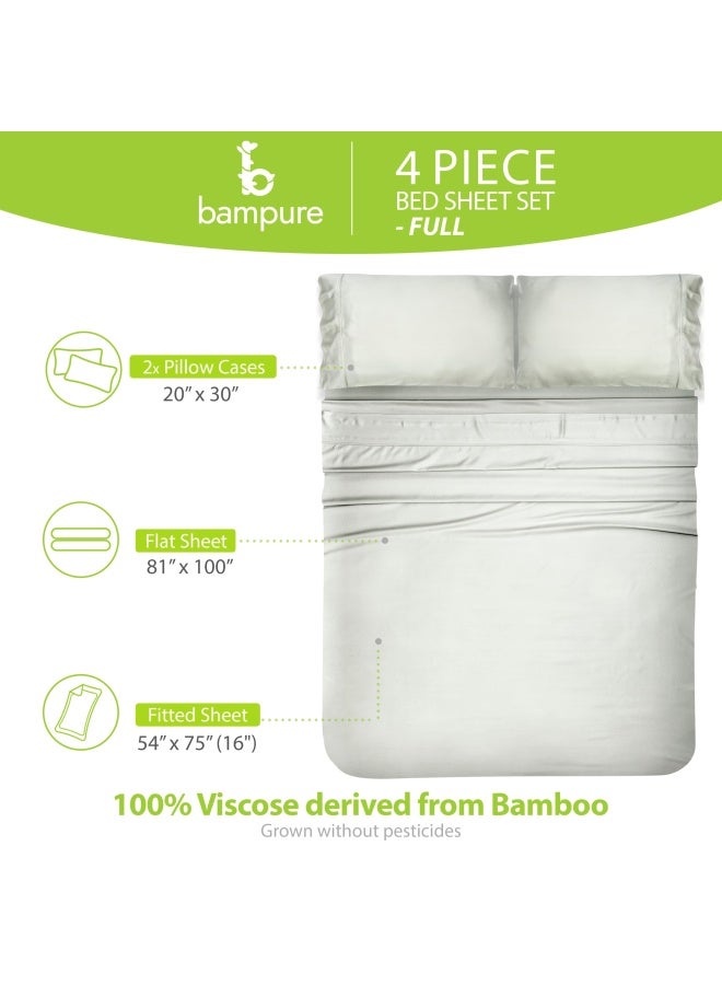 Bamboo Sheets Full 100 Viscose From Bamboo 4Pc Set Super Soft Cooling Sheets Up To 16 Deep Pocket Luxury Series 1 Flat Sheet 1 Fitted Sheet 2 Pillowcases Full Seaglass  - Image 4