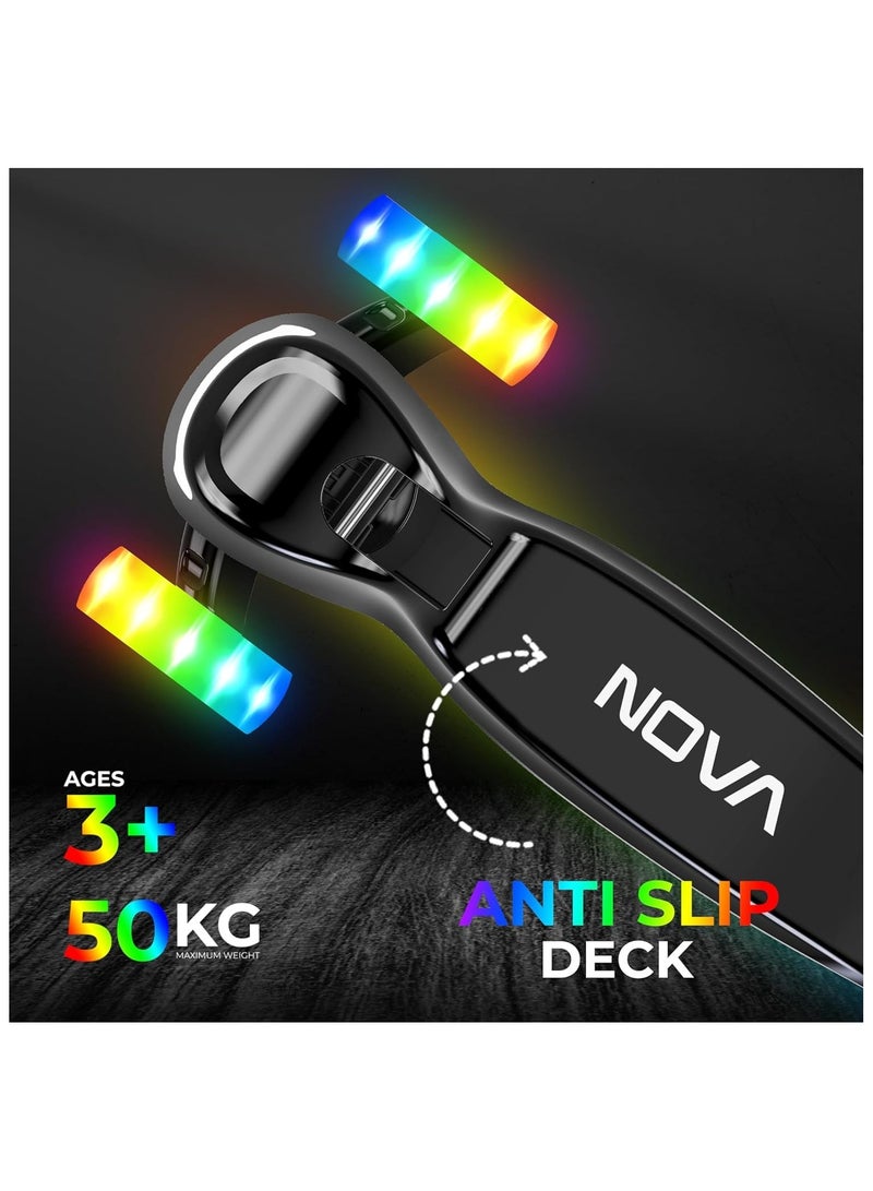 ليت سكوتر ثلاثي العجلات القابل للطي مع إضاءة لافا للأطفال، بتقنية التوجيه المائل - Image 4