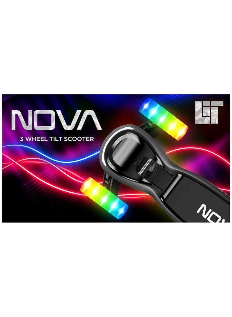 ليت سكوتر ثلاثي العجلات القابل للطي مع إضاءة لافا للأطفال، بتقنية التوجيه المائل - Image 2