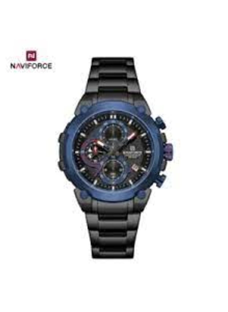 NAVIFORCE - NF8071 Men's Chronograph Watch – Black & Blue Stainless Steel, Sporty Luxury Design, Waterproof - Image 1