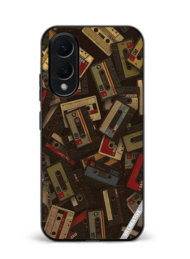 Protective Case Cover For Samsung Galaxy S25 Edge Music Carrds Design Multicolour