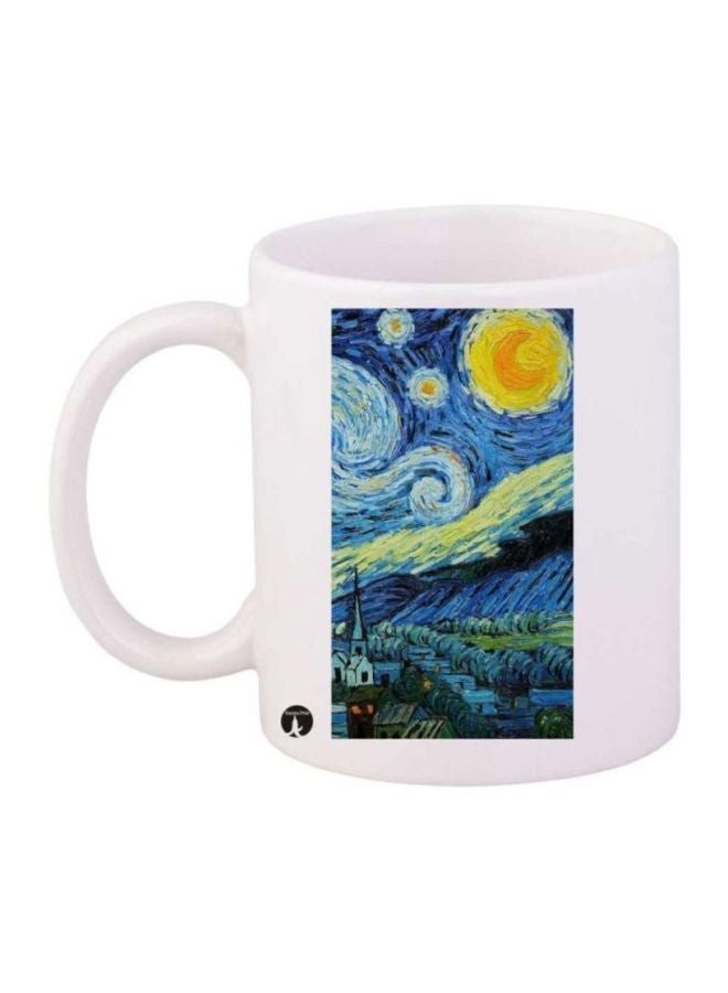 RYN Scenery Printed Coffee Mug White/Blue/Yellow