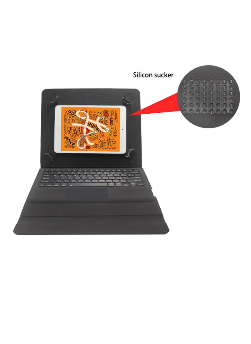 Protect - Universal Keyboard Leather Case Stand Cover with Trackpad for Windows Android iOS Smartphone Fits most 7-11" Tablets | WR200 - Image 1