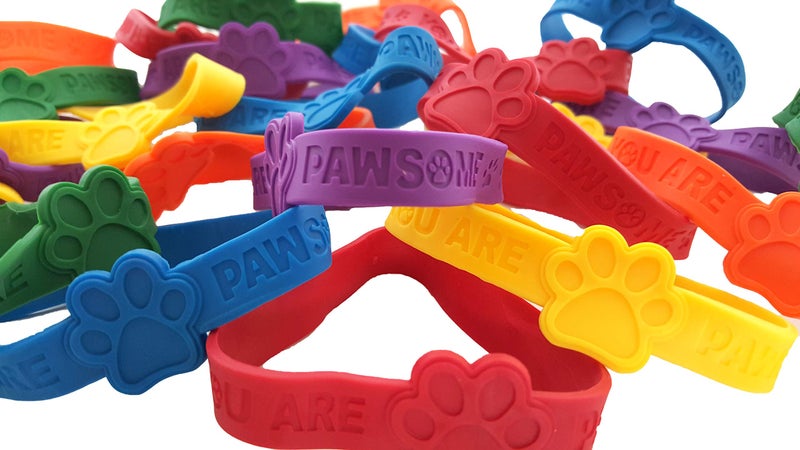 Dondor Paw Print Rubber Bracelets, 'You are Pawsome' Rubber Bracelet Party Favors (YOU ARE PAWSOME - 24 Pack) - Image 2