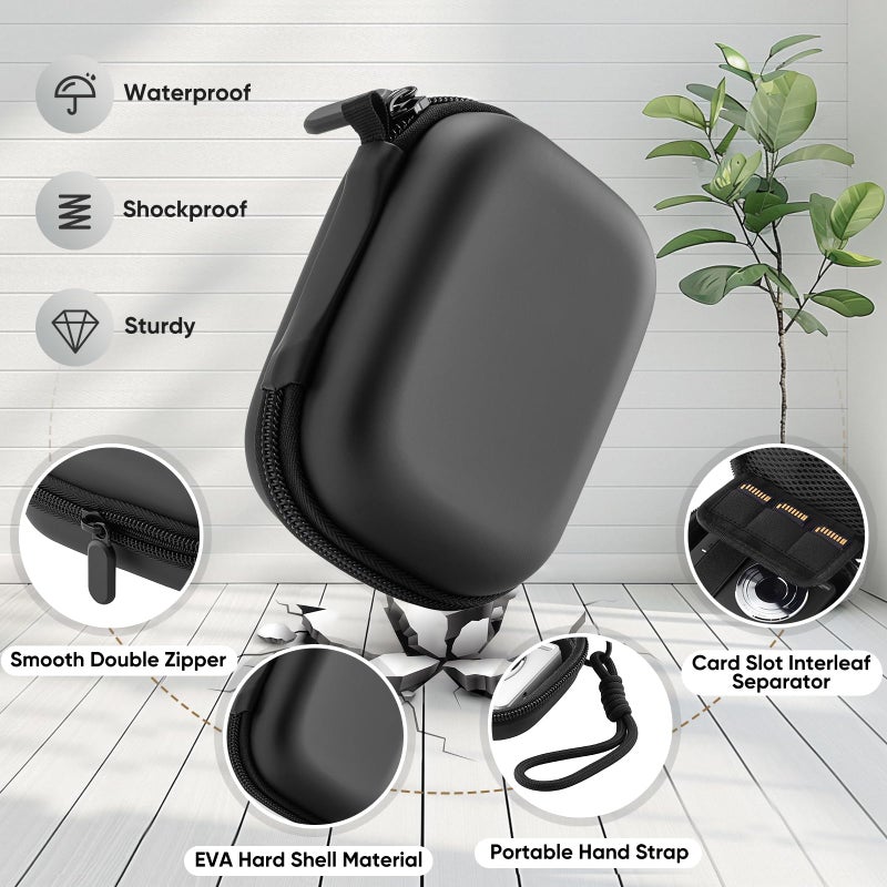 TYSORETY Camera Case for Digital Camera CAMKORY DC403 FHD 1080P/ KODAK PIXPRO FZ55/ FZ45, Small Travel Compact Camera Holder with Mesh Pocket for Accessories SD Card (Black) - Image 4