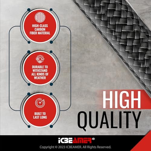ICBEAMER [2024 Upgraded] ICBEAMER 5" Carbon Fiber & Matte Black Short Antenna – Polished Aluminum, Internal Copper Coil – Universal AM/FM Radio Replacement for Cars, Trucks & Vans - Image 3