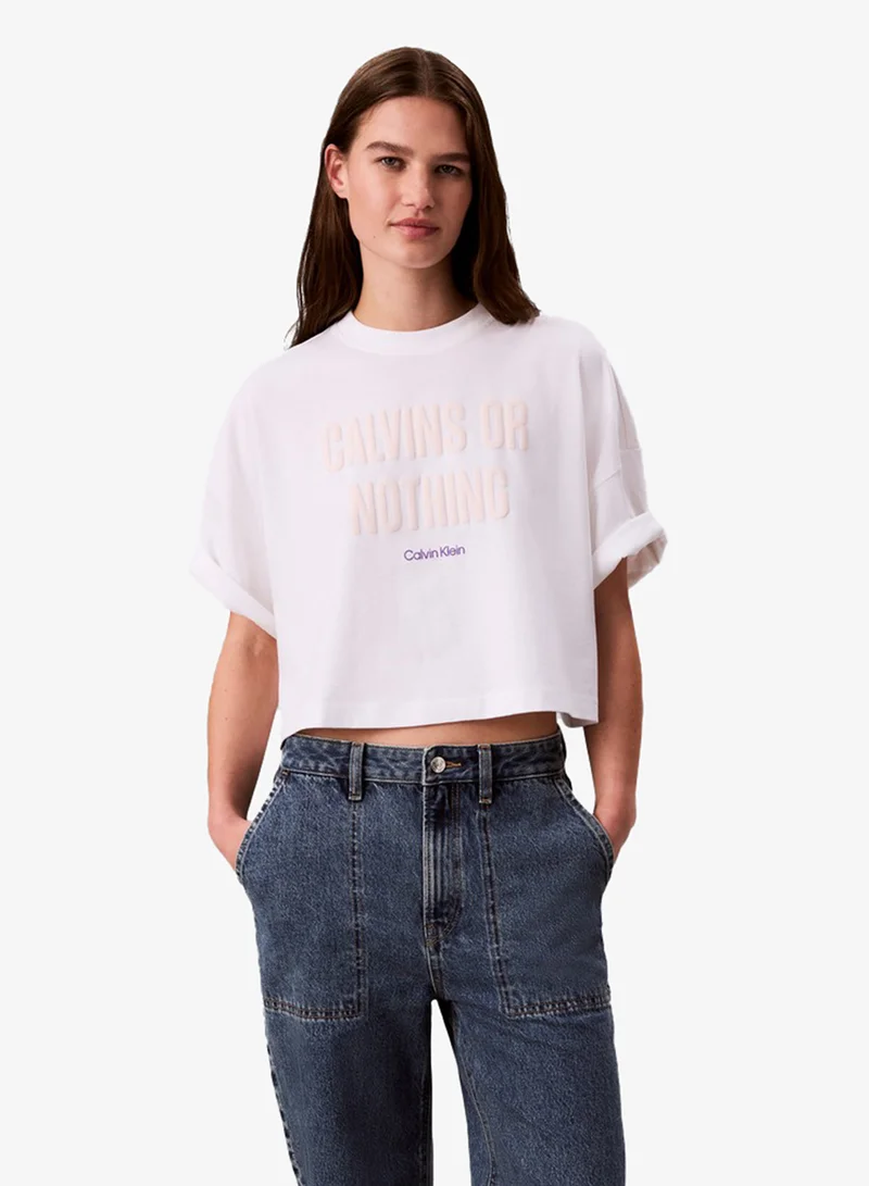 Bold Logo Boxy Cropped T-Shirt
